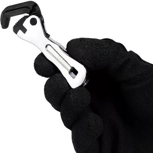 Pipe Vise Micro Stubby 3.75 Inch Self-Adjusting Wrench with Contoured Handle - Picture 4 of 13