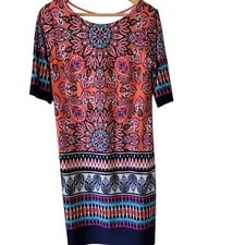Eliza J. Bright Paisley Sheath Dress Sz. 8