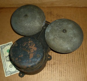Vintage Double Fire Bell,Old Fire House Tool,HD,Fireman Use,Heavy,Dirty,Neat!