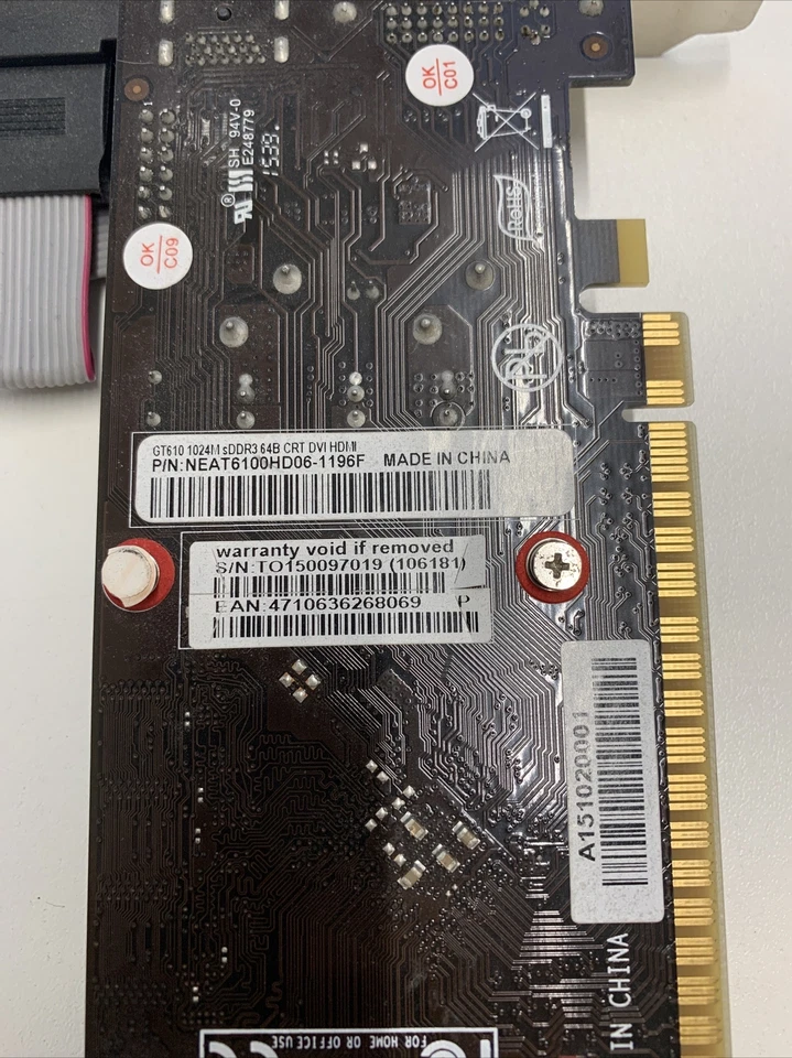 PALIT Nvidia GT610 1GB HDMI/DVI/VGA PCI-E Graphics Card Ref:1217 - Image 3 of 3