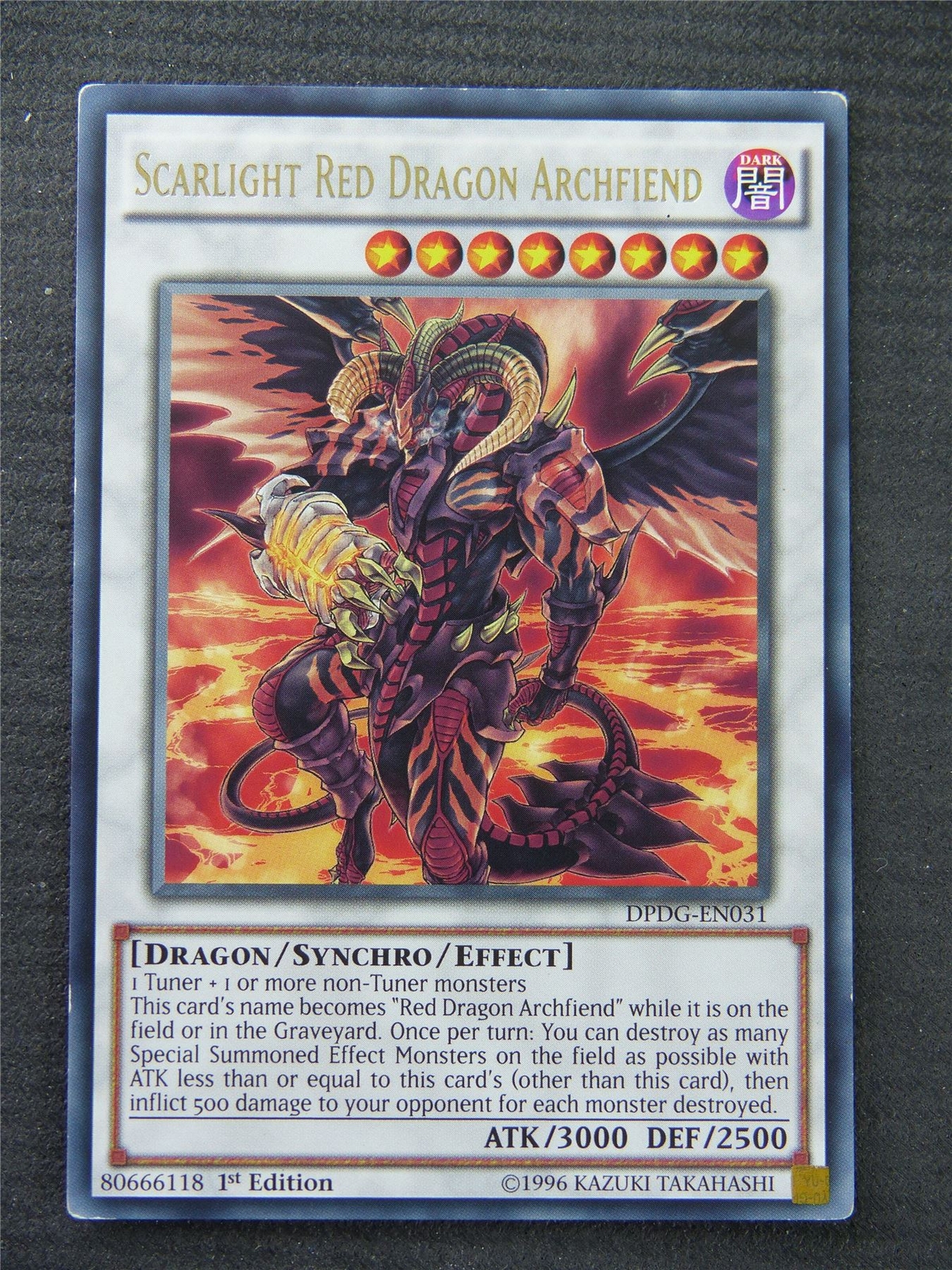 Scarlight Red Dragon Archfiend DPDG Rare 1st Edition Yugioh Card