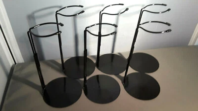 Doll Stands set of six Black Metal stands for KEN Fashion Dolls by Kaiser