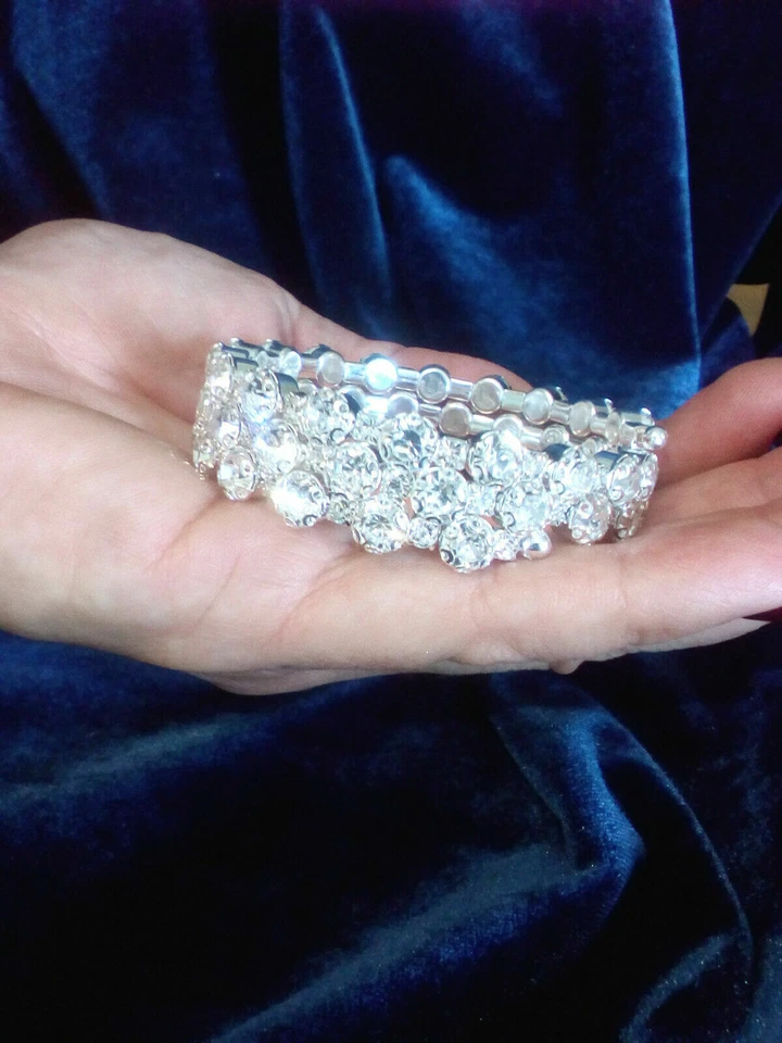 Bracciale Donna SWAROVSKI ORIGINALI Argento Cristalli Brillanti Sposa Gioielli - Immagine 4 di 4