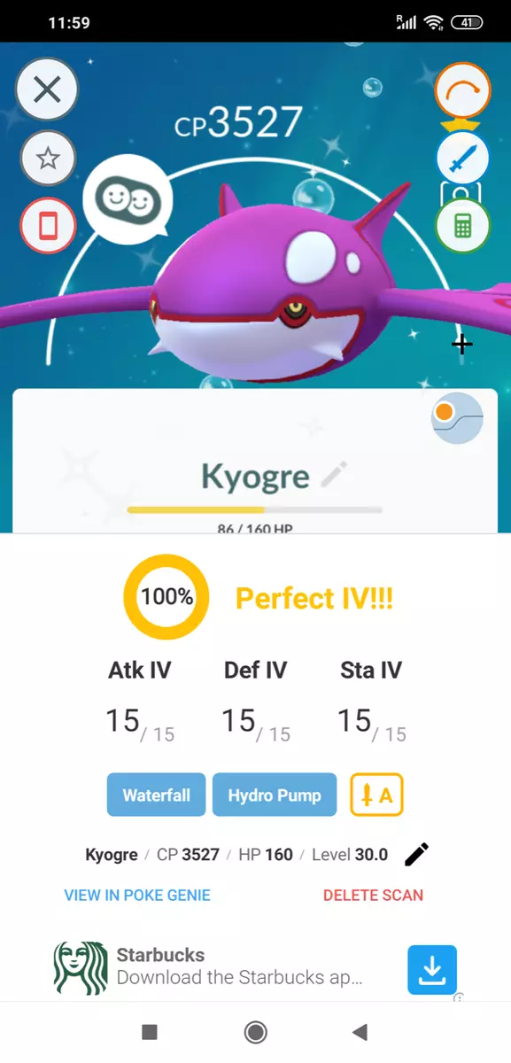 Pokemon GO | Kyogre Shiny ✨ Master League, Level 40