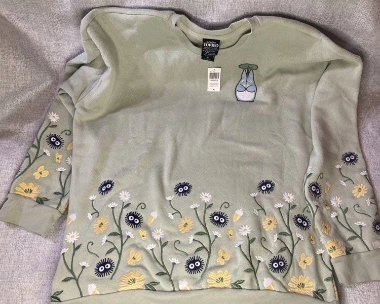 XL Our Universe My Neighbor Totoro Forest Spirits Embroidered Crewneck