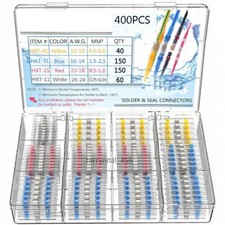 400PCS Solder Seal Sleeve Heat Shrink Butt Wire Connectors Terminals Waterproof