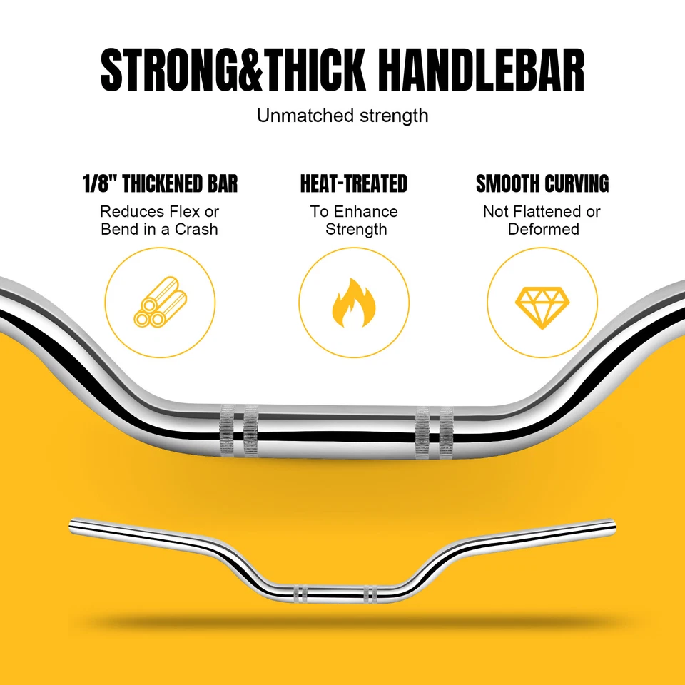 Barra de arrastre rastreador manillar cromado 7/8" 22 mm para Honda CB360 250 500 650 700 750 Foto 4 de 4