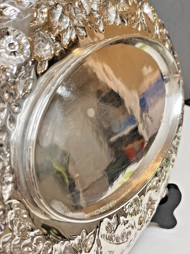 S. Kirk & Son French Coin  Silver Tray w/Handles Repoussé 772.5 Grams - Image 3 of 4