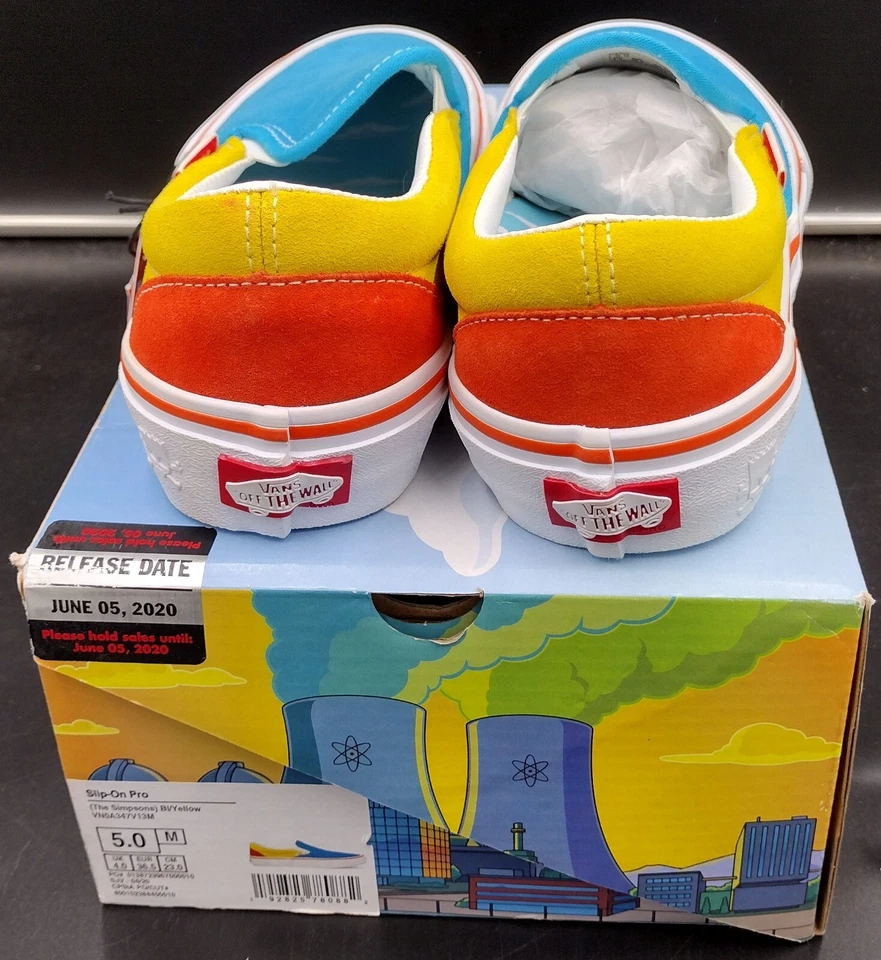 Vans x Los Simpson "Bart" Zapatos de Skate Pro Unisex Sin Cordones Tenis Talla 5 Foto 4 de 4