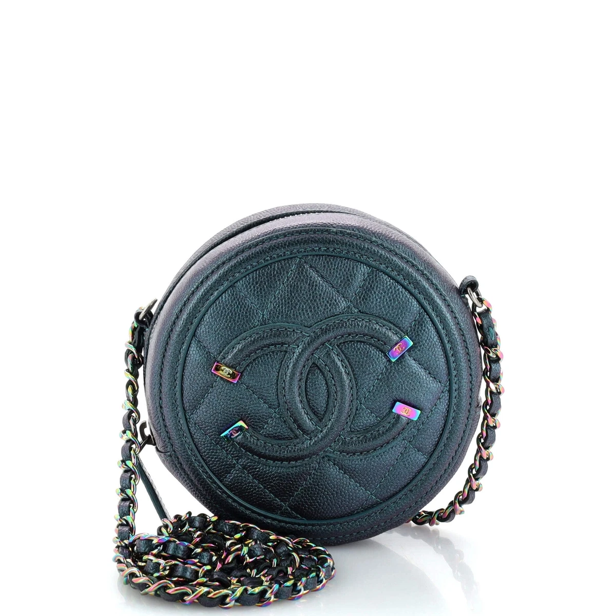 Chanel round store clutch with chain