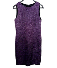 LAFAYETTE 148 New York Womens Size 4 Sleeveless Sheath Dress Purple Textured