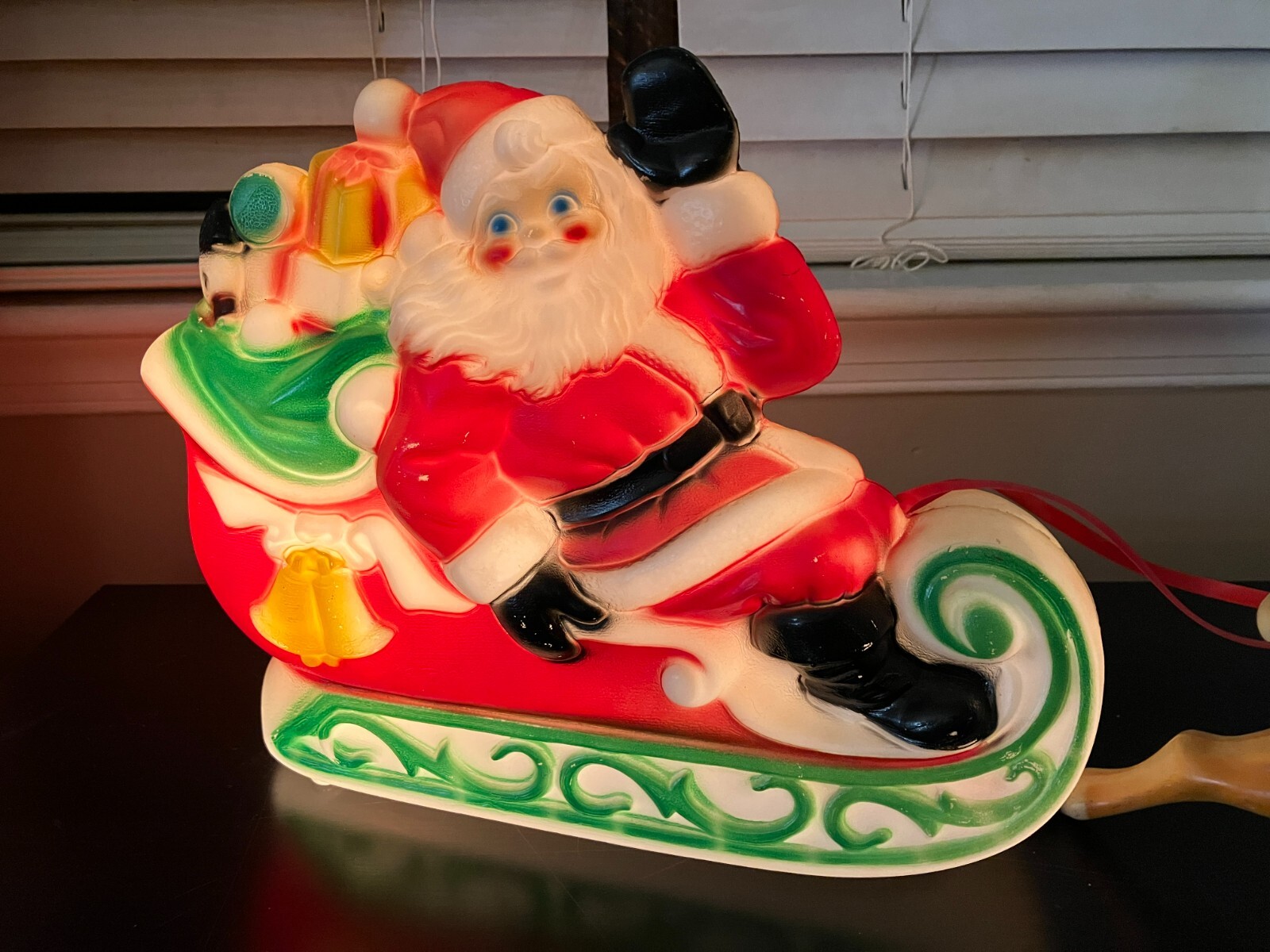 Vintage 1970 EMPIRE Tabletop SANTA Sleigh Lighted Blow Mold & 1 REINDEER READ AD eBay