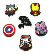 Marvel Avengers shoe charms for crocs Set of 6 Iron Man Captain America Set H