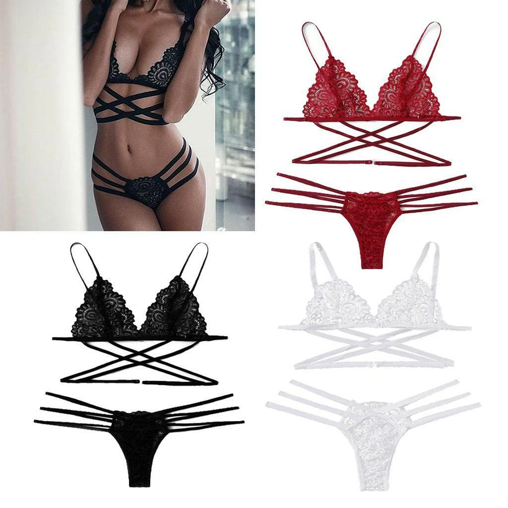 Ensemble de Lingerie de Nuit 2 Pi ces Pour Femme avec String Dentelle Cadeau
