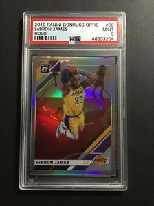 2019 Optic HOLO PRIZM #60 LeBron James - LAKERS - PSA 9 -MINT - u126