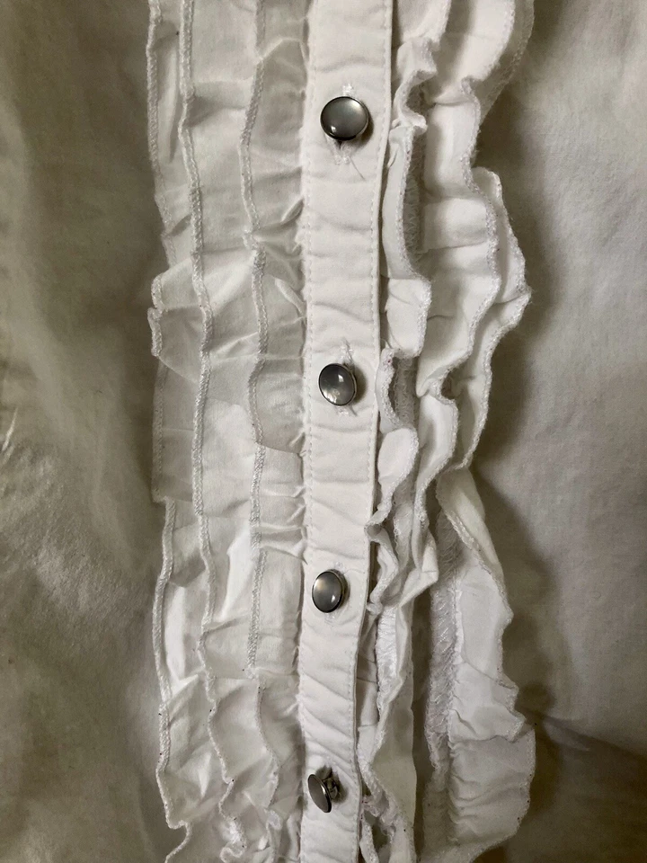 Joe Browns White Victorian Vintage Style Ruffle Blouse Size UK 18 Steampunk - Image 3 of 4