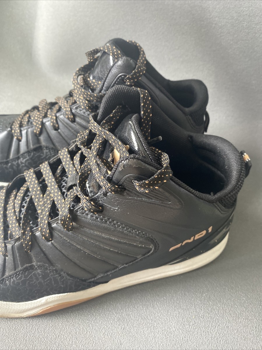 AND1 Men's SIZE High Top Capital Black Gold Basketball Sneaker  Shoe, 🔥