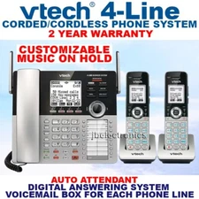 VTECH CM18445 4-LINE PHONE WITH  2 CORDLESS HANDSETS - MUSIC ON HOLD