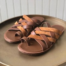 VINCE PIERS LEATHER AND SUEDE SLIDE SANDAL. 6M EUC