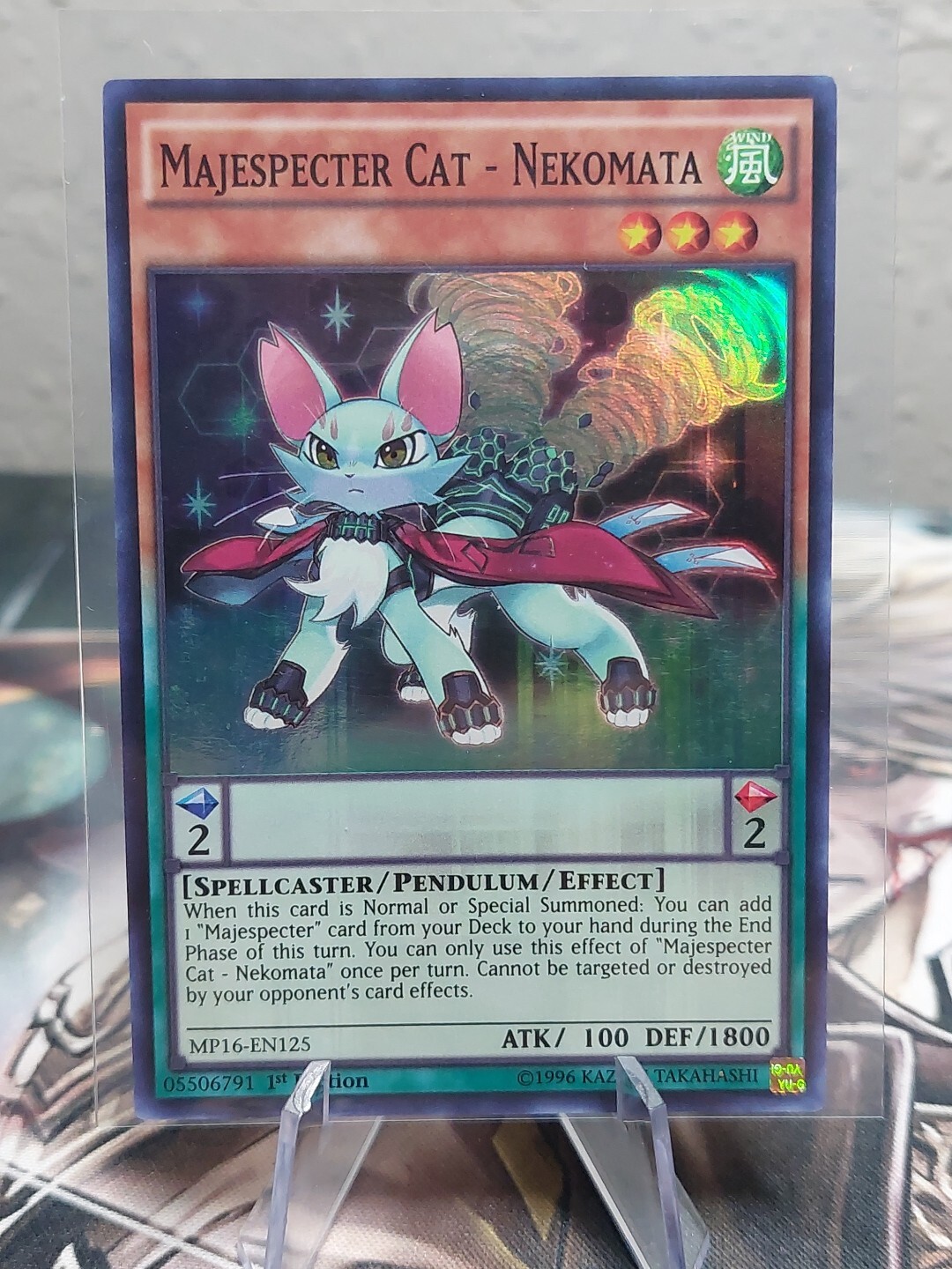 YuGiOh LP Majespecter Cat Nekomata MP16-EN125 Super Rare 1st Edition Near Mint
