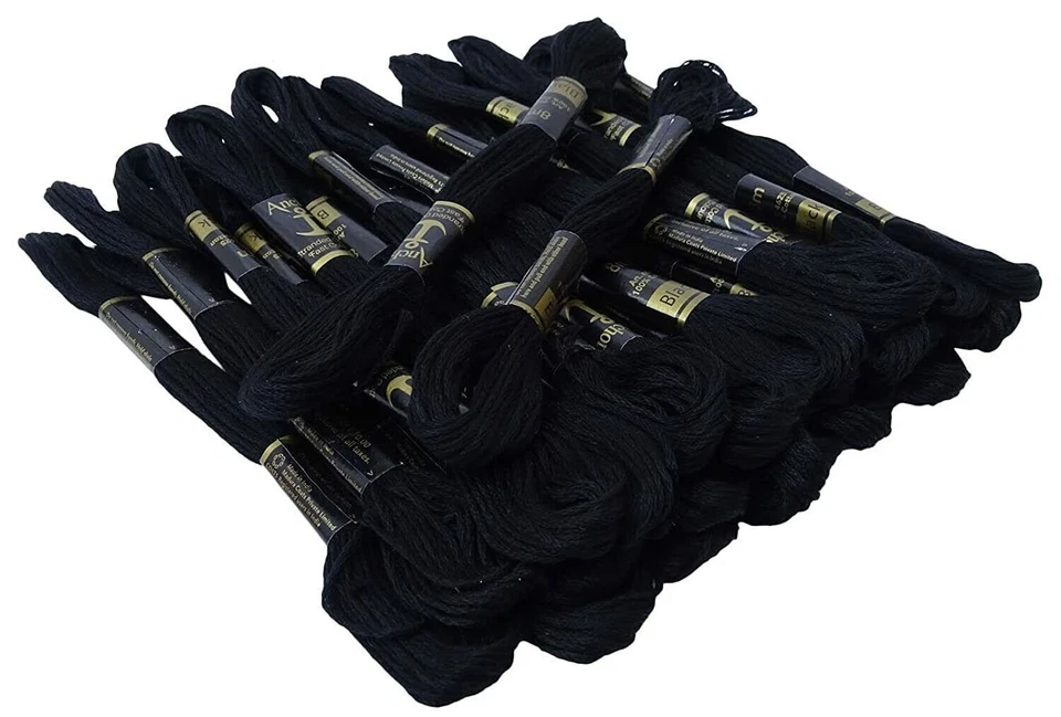 Anchor Cotton Thread Stranded Floss Hand Embroidery Threads Cross Stitch Black - Image 4 of 4