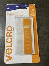 VELCRO(R) Brand STICKY BACK For Fabric Ovals 1"X.75"-White -91873