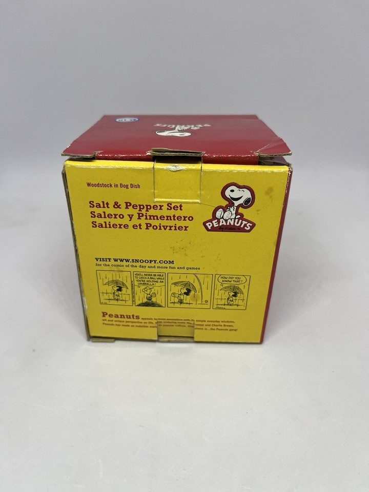 Peanuts Woodstock in Dog Dish Salt and Pepper Shakers Official eBay