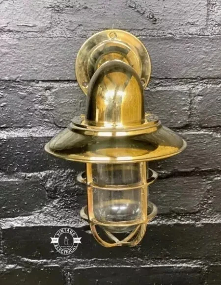 Nautical Ship Marine Solid Brass Wall Swan Passageway Bulkhead Light Fixture - Image 2 of 2