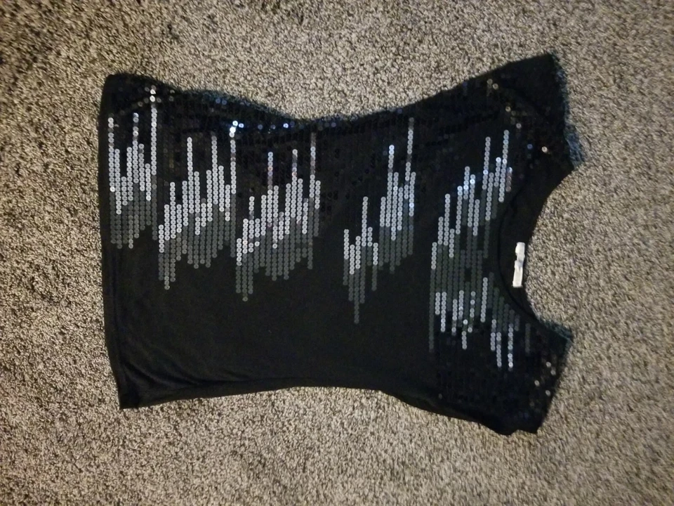 womens medium shirts lot Tank Tops - bling sequin shirts Size M t shirt lot Med Foto 2 de 4