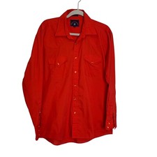 Rock Creek Ranch Shirt Mens 16 1/2-34 Red Long Sleeve Pearl Snap Solid Western