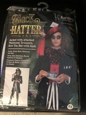 Black Hatter Girl Karnival Costumes Size XS New fits adult or Jr. 2/4