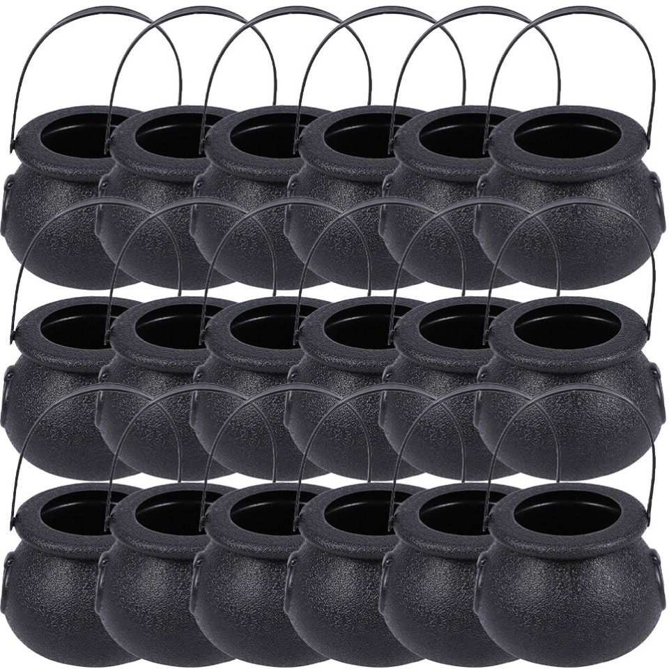18 Pcs Small Blackhalloween Baskets Bulk Mini Cauldron Candy Bucket eBay