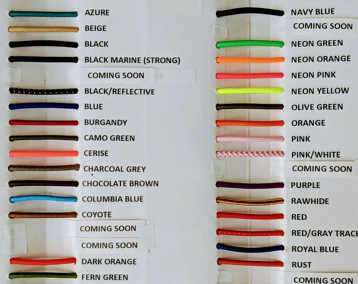 1/8 Bungee Shock Cord Many Colors Cut by the Foot , Nice Quality Bungee !