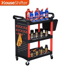 297lb Multifunction Heavy Duty Auto Detailing Trolley Cart Car Organizer Hooks
