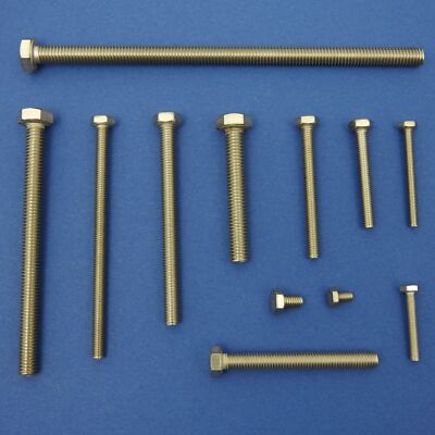 Sechskantschrauben DIN 933 V2A, Edelstahl  Vollgewinde, M3 bis M6, Schrauben A2
