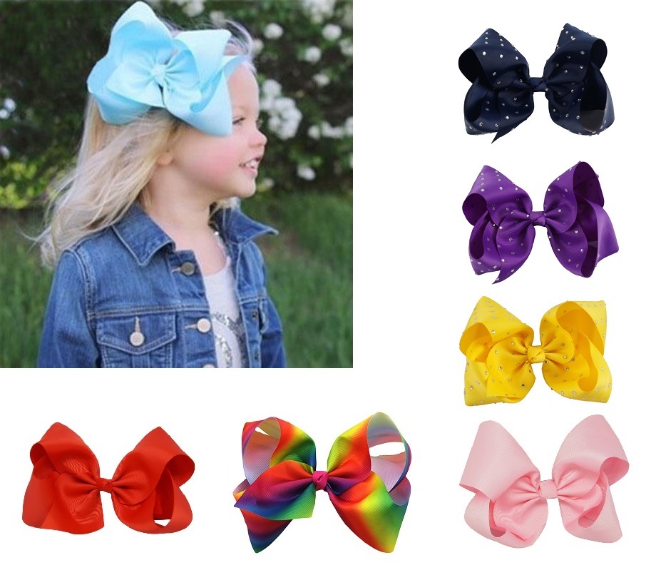 INCH BOW BOUTIQUE Rhinestone HAIR CLIP PIN ALLIGATOR GROSGRAIN RIBBON  GIRL UK