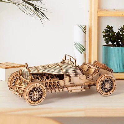 ROBOTIME ROKR Grand-Prix-Auto-Holz-3D-Puzzle-Modellbausatz Geschenke für Erwachsene Kind