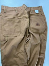 Carpenter Pants FLAME RESISTANT Bulwark FR  Canvas 36x37 Unhemmed Brown New