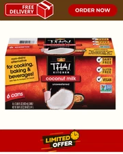 Thai Kitchen Coconut Milk 13.66 oz (6 Pack) | Premium Unsweetened Cooking oil