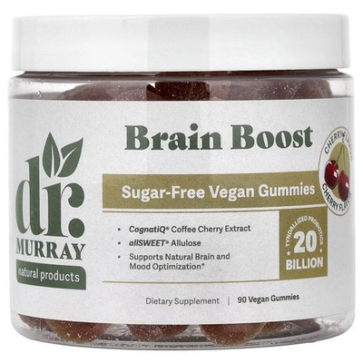 2 X Dr. Murray's, Brain Boost Gummies, Cherry, 90 Vegan Gummies
