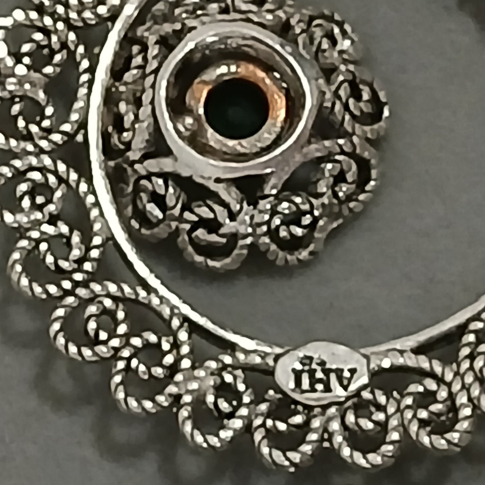 Sterling Silver Filigree Ruby Emerald Gemstone Da… - image 9