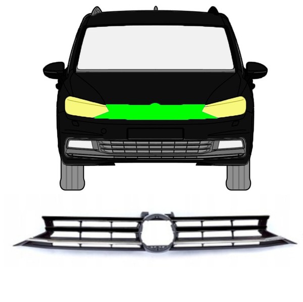 KüHlergrill FüR Volkswagen Touran 2015 – 2021 Vorne-image
