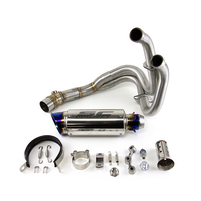 For Kawasaki Ninja 650 Z650 2012-2025 Full System Exhaust Tips Blue Header Pipe