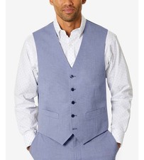  115 BRAND NEW TOMMY HILFIGER Mens Medium Blue Cotton TH FLEX/Stretch Suit Vest