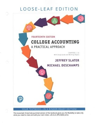 College-Buchhaltung: Ein praktischer Ansatz: Kapitel 1-12, Taschenbuch von Slater...