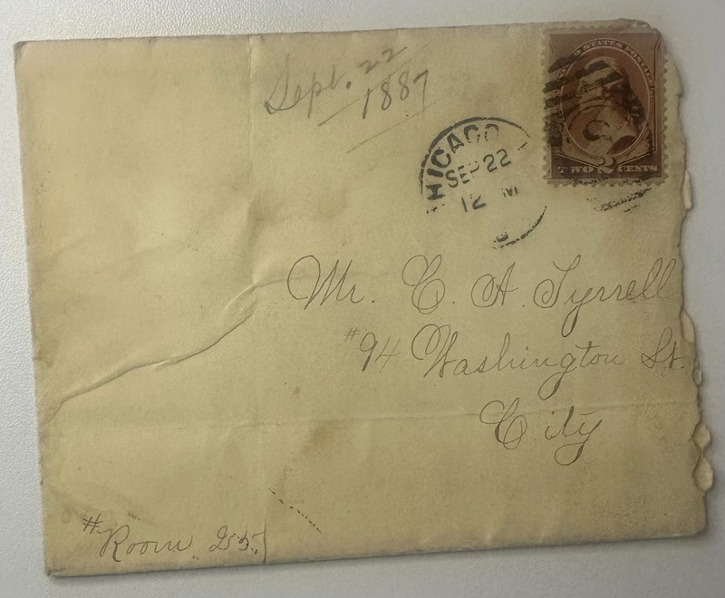 1886 Westfield MA to Springfield MA Postal History Cover 2¢ Washington Received 