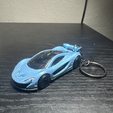 Mclaren P1 Blue Super Car Keychain 1:64 Diecast Hot Wheels Matchbox Gift
