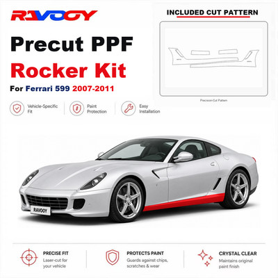Precut PPF Rocker Panel Kit Clear Bra 8.5mil TPU For 2007-2011 Ferrari 599
