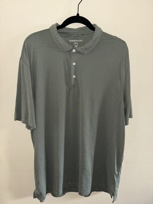 Kenneth Cole Men's Size XXL Gray Performance Golf Polo Shirt
