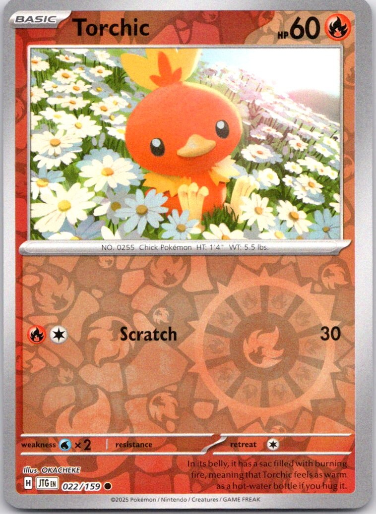 TorchicReverse Halos Reverse Holo Common SV09: Journey Together 022/159 NM